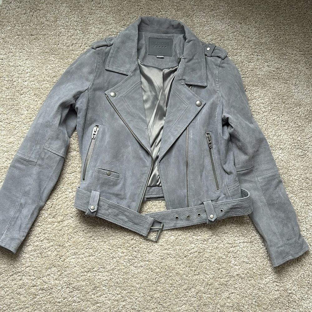Leather gray jacket